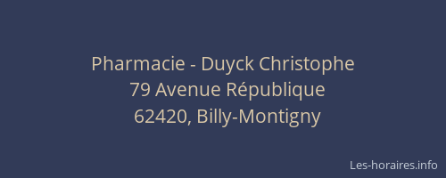 Pharmacie - Duyck Christophe