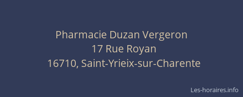 Pharmacie Duzan Vergeron