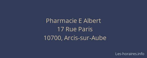 Pharmacie E Albert
