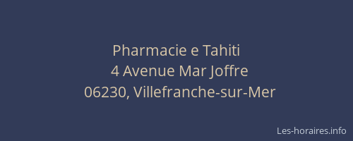 Pharmacie e Tahiti