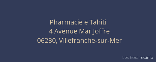 Pharmacie e Tahiti