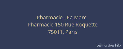 Pharmacie - Ea Marc