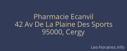 Pharmacie Ecanvil