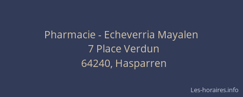Pharmacie - Echeverria Mayalen