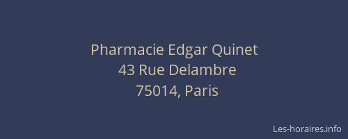 Pharmacie Edgar Quinet