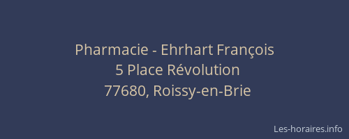 Pharmacie - Ehrhart François