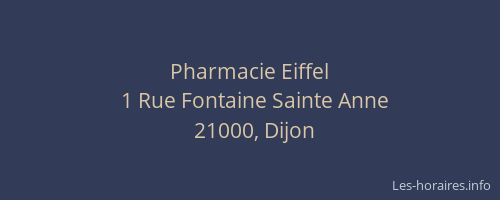 Pharmacie Eiffel