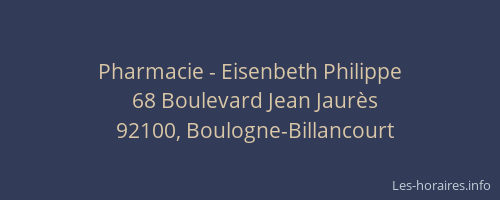 Pharmacie - Eisenbeth Philippe