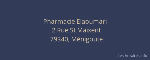 Pharmacie Elaoumari