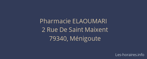 Pharmacie ELAOUMARI