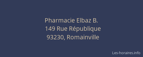 Pharmacie Elbaz B.