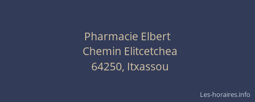 Pharmacie Elbert