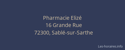 Pharmacie Eliz&eacute;