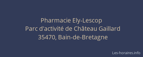 Pharmacie Ely-Lescop