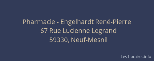 Pharmacie - Engelhardt René-Pierre