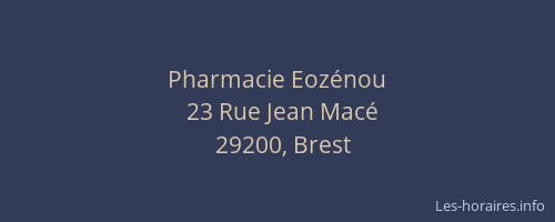 Pharmacie Eozénou