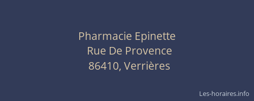 Pharmacie Epinette
