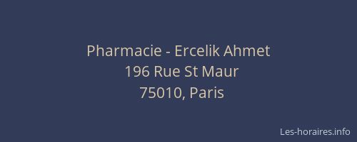 Pharmacie - Ercelik Ahmet