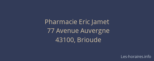 Pharmacie Eric Jamet