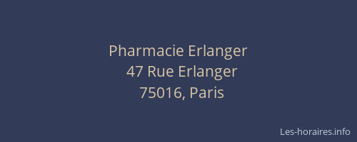 Pharmacie Erlanger