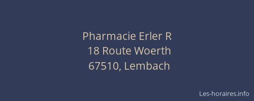 Pharmacie Erler R