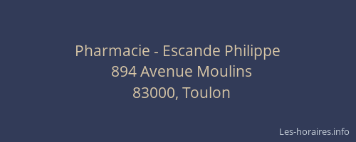 Pharmacie - Escande Philippe