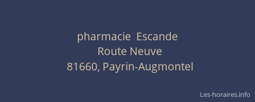 pharmacie  Escande