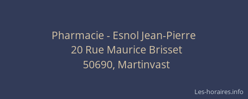 Pharmacie - Esnol Jean-Pierre