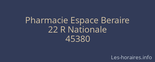 Pharmacie Espace Beraire