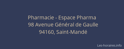 Pharmacie - Espace Pharma