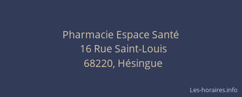 Pharmacie Espace Sant&eacute;