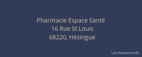 Pharmacie Espace Sant&eacute;