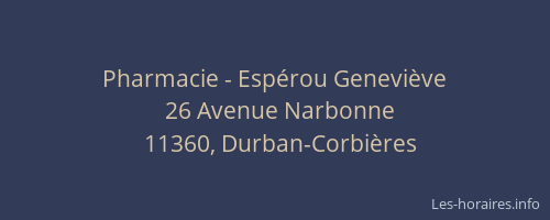 Pharmacie - Esp&eacute;rou Genevi&egrave;ve
