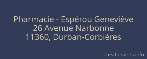 Pharmacie - Espérou Geneviève