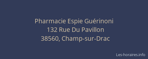 Pharmacie Espie Gu&eacute;rinoni
