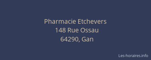 Pharmacie Etchevers