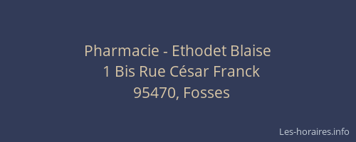 Pharmacie - Ethodet Blaise
