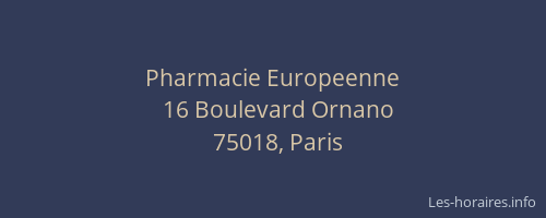 Pharmacie Europeenne