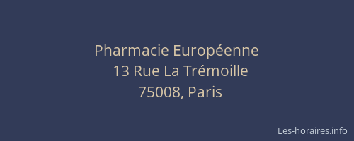 Pharmacie Européenne