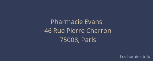Pharmacie Evans