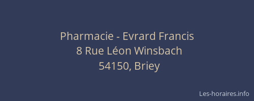 Pharmacie - Evrard Francis