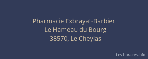 Pharmacie Exbrayat-Barbier