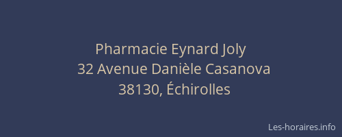 Pharmacie Eynard Joly