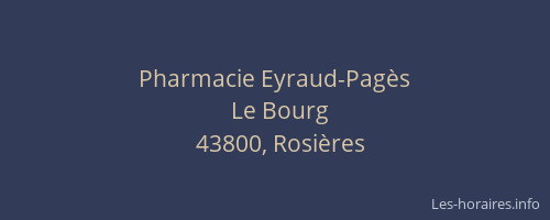 Pharmacie Eyraud-Pag&egrave;s
