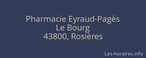 Pharmacie Eyraud-Pagès