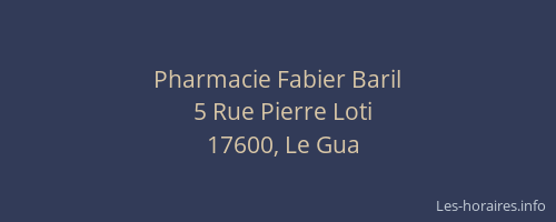 Pharmacie Fabier Baril