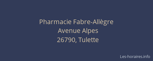 Pharmacie Fabre-Allègre