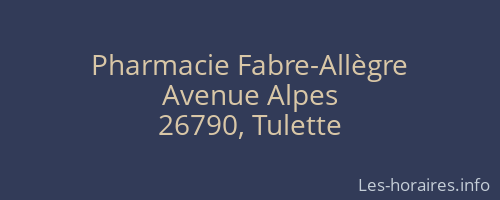 Pharmacie Fabre-Allègre