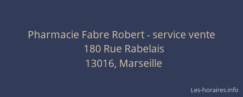 Pharmacie Fabre Robert - service vente