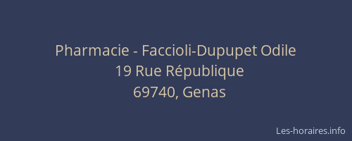 Pharmacie - Faccioli-Dupupet Odile
